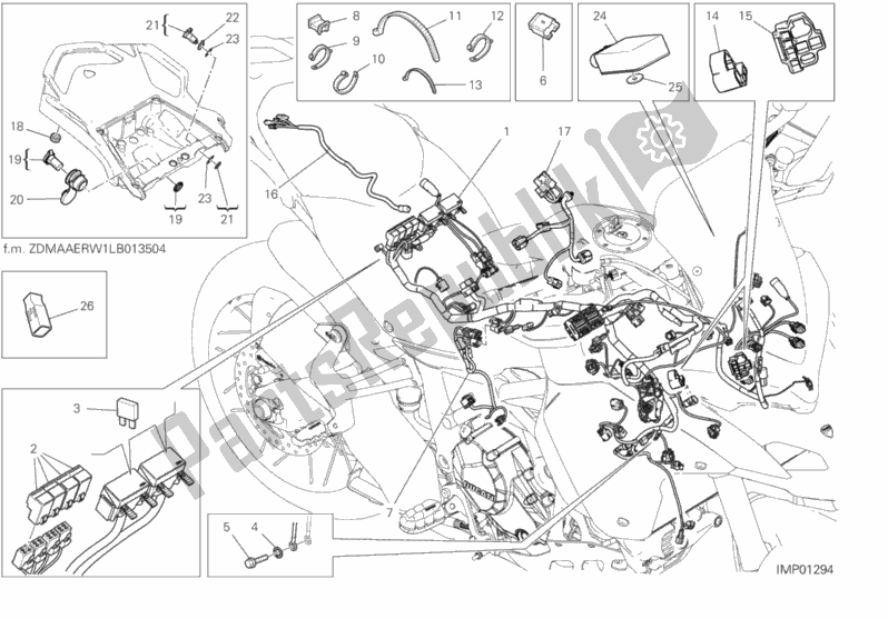 Todas las partes para 18b - Arnés De Cableado de Ducati Multistrada 1260 Enduro USA 2020